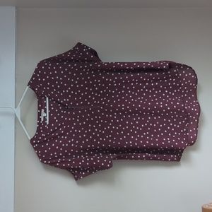 Maroon polka dot blouse size medium